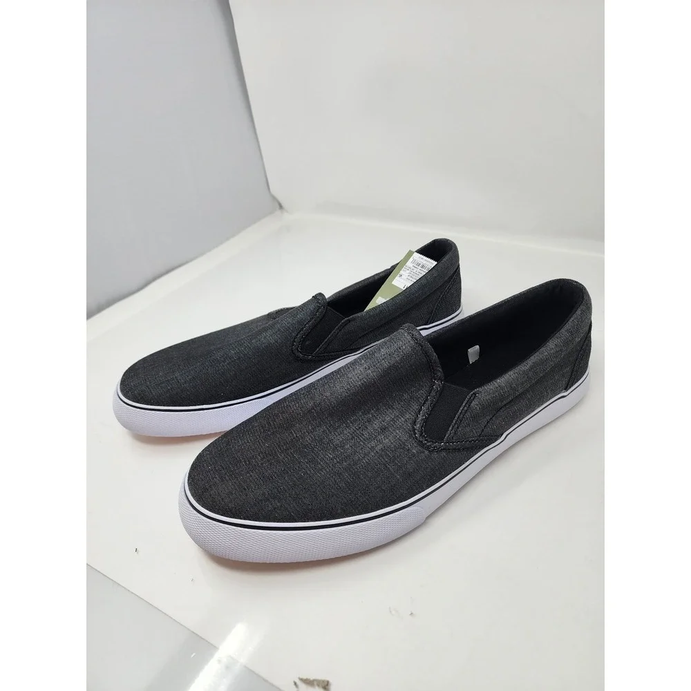 Goodfellow & Co Mens Phillip Slip On Sneakers Gray Canvas Casual Size 11